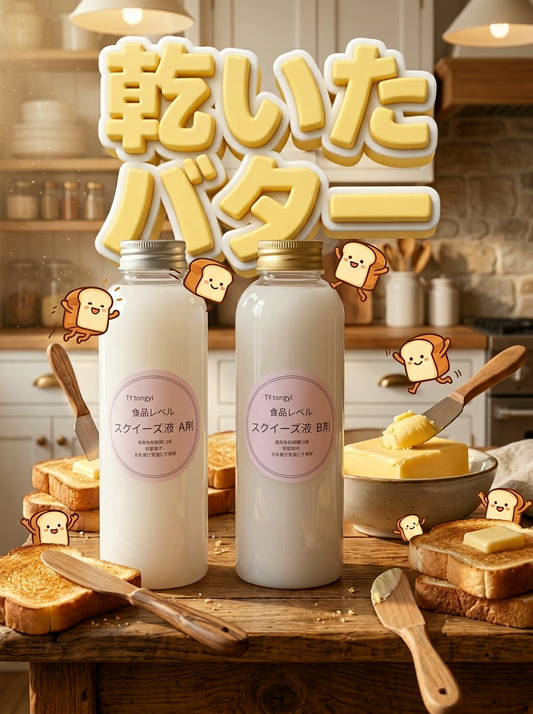 ドライ(乾いた)バター感　食品級グレードスクイーズシリコン液